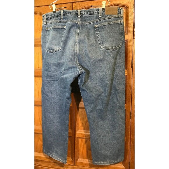 Cabela's Blue Jeans Men's Size 42x28 Brown Flannel Lined Relaxed Denim High Rise - Picture 7 of 11